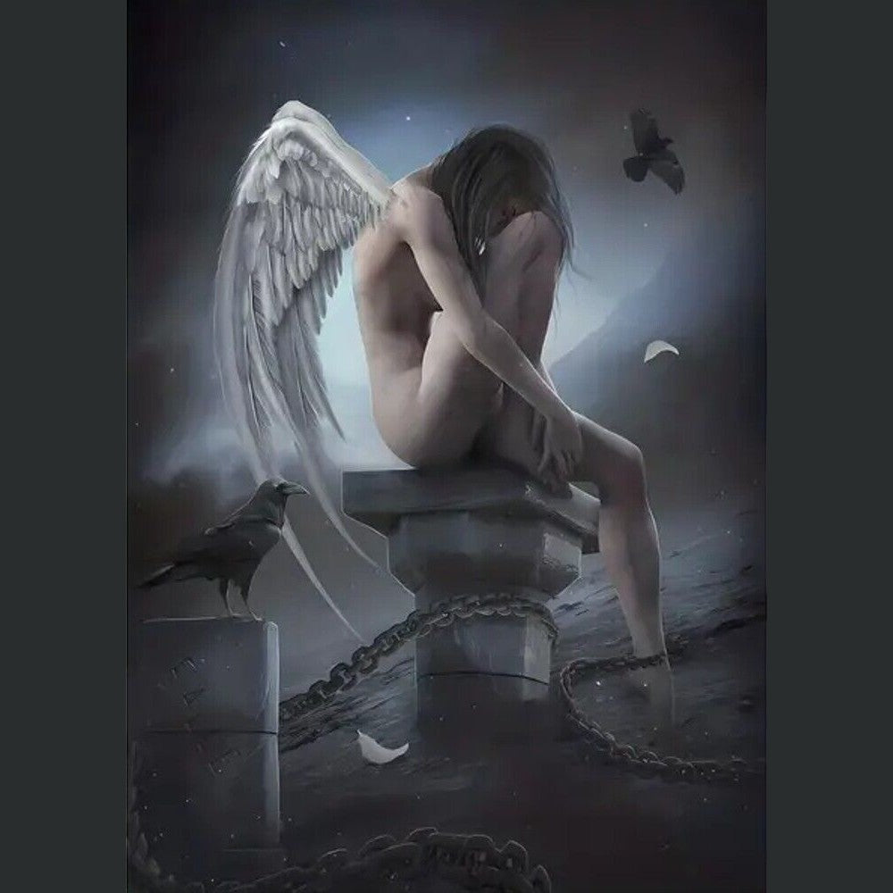 Beautiful Modern Sad Angel Art Print Canvas Print 19.7" X 27.6" NEW! Art:Art Prints Style Your Walls